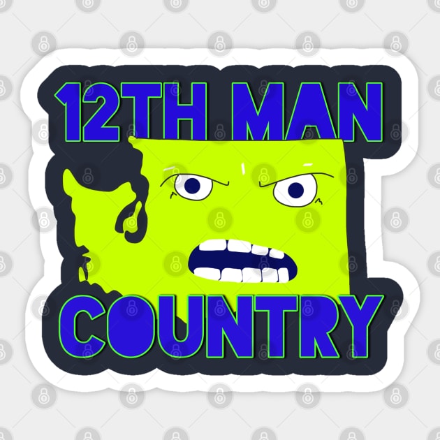 12 Man Country Sticker by TankByDesign